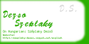 dezso szeplaky business card
