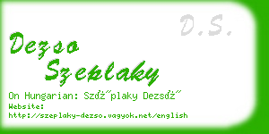 dezso szeplaky business card